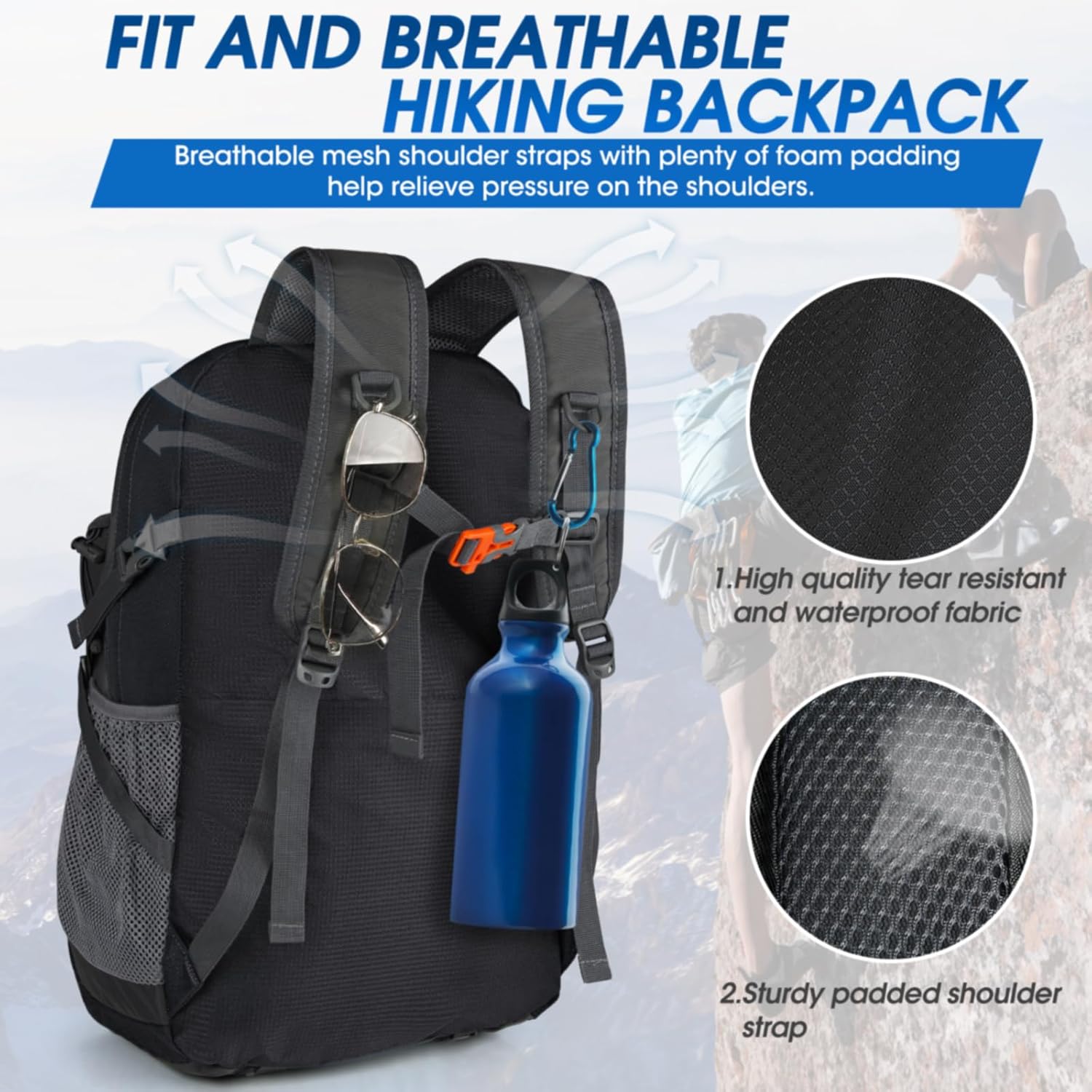 Lightweight Hiking Backpack 40L Waterproof - Image 3