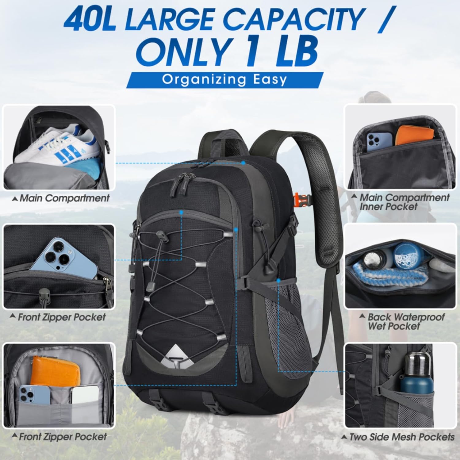 Lightweight Hiking Backpack 40L Waterproof - Image 5