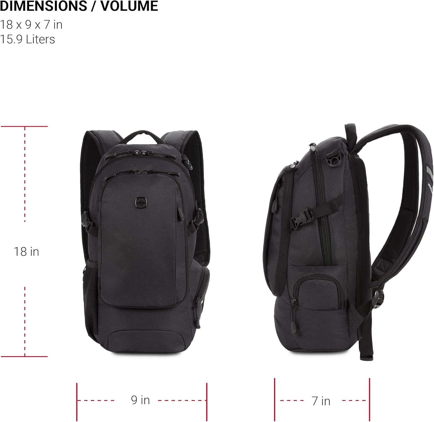 Narrow Daypack Backpack Dark Grey - Image 2