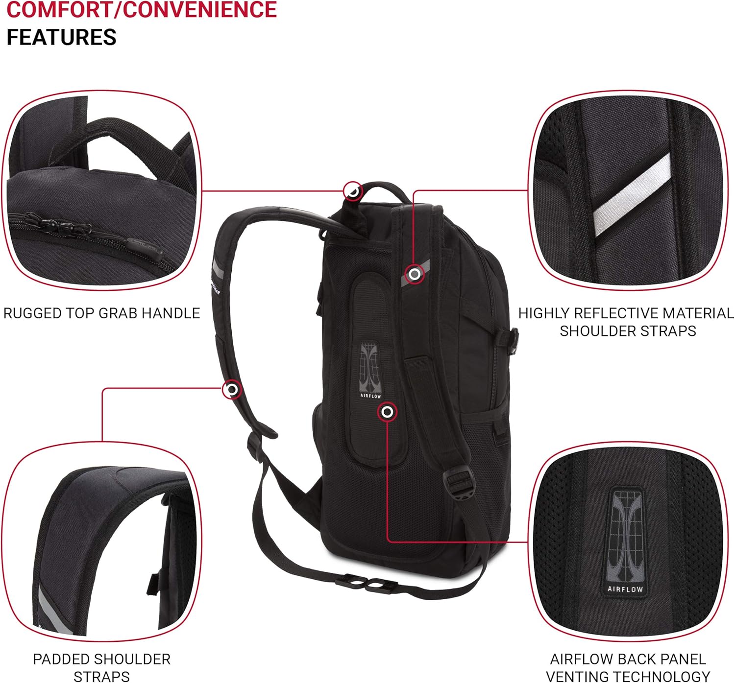 Narrow Daypack Backpack Dark Grey - Image 3