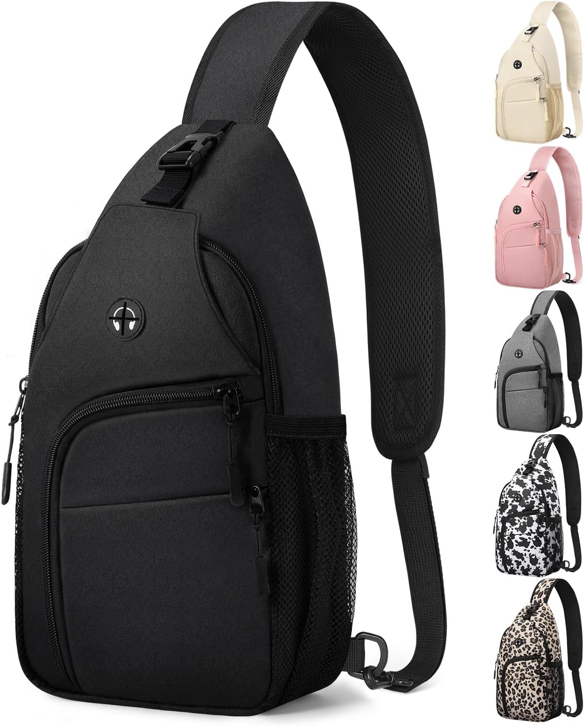Waterproof Crossbody Sling Bag Black Medium